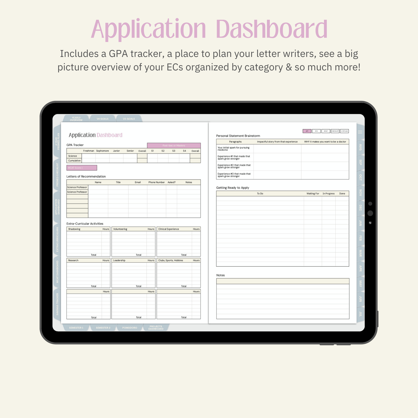 24-25 Daily Premed Digital Planner