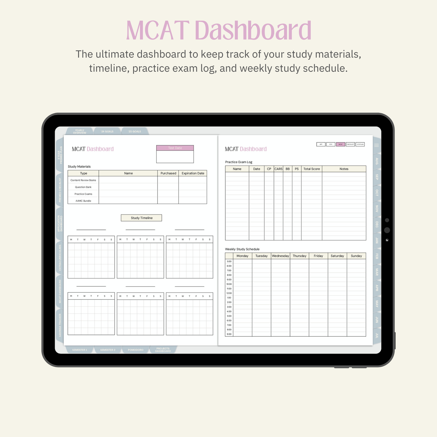 24-25 Daily Premed Digital Planner