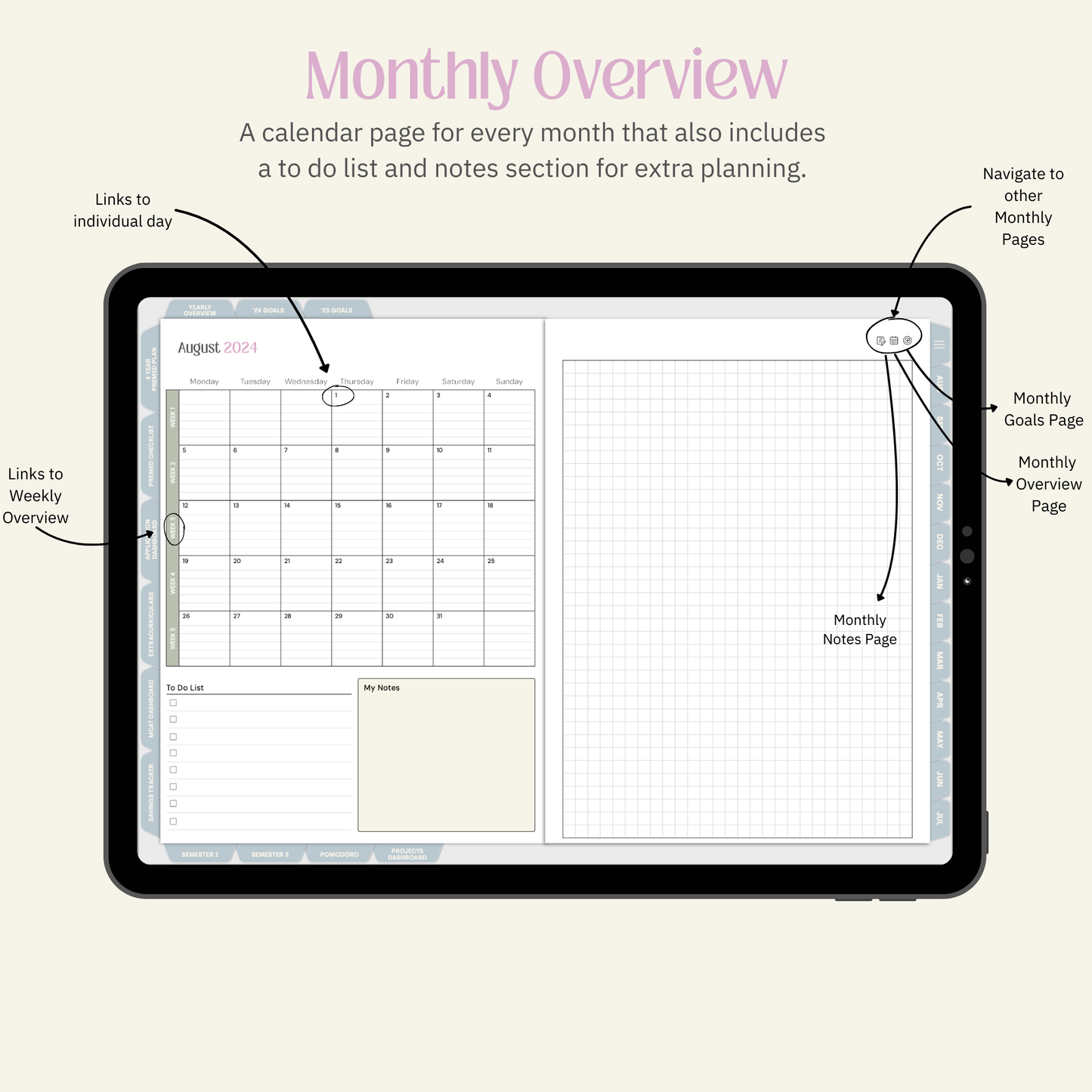 24-25 Daily Premed Digital Planner