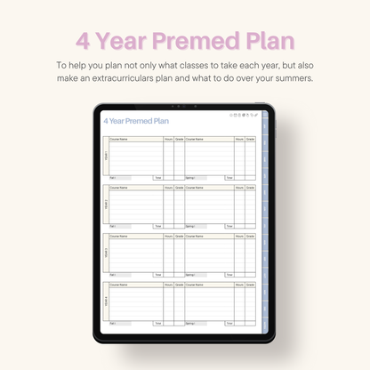 2026 Daily Premed Digital Planner