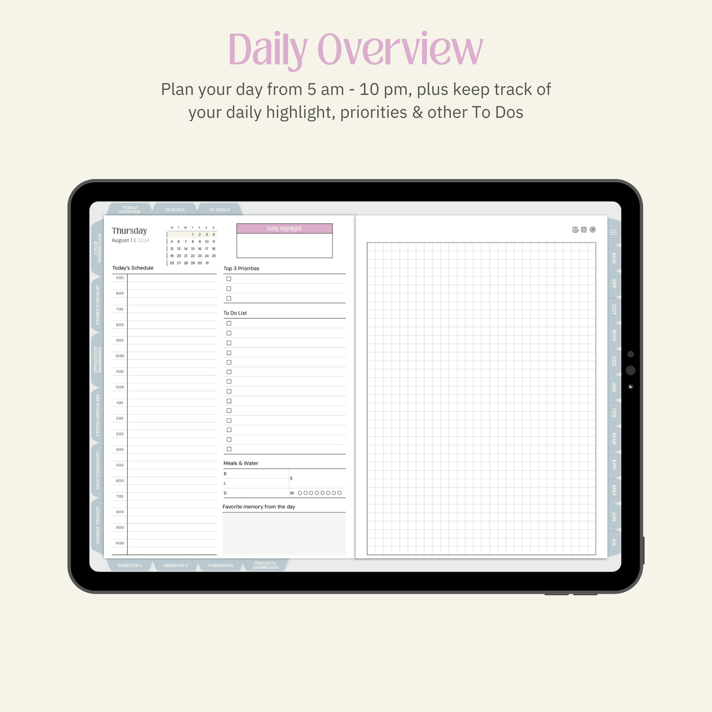 24-25 Daily Premed Digital Planner