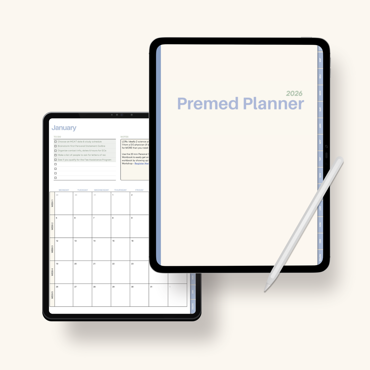 2026 Daily Premed Digital Planner