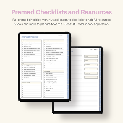 2026 Daily Premed Digital Planner
