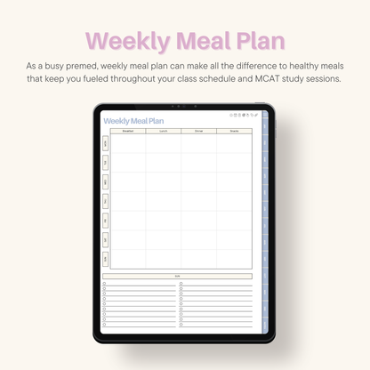 2026 Daily Premed Digital Planner